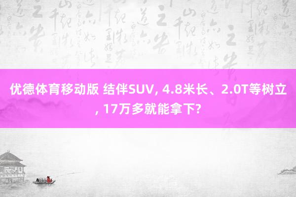 优德体育移动版 结伴SUV, 4.8米长、2.0T等树立, 17万多就能拿下?