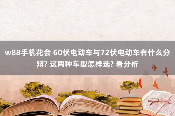 w88手机花会 60伏电动车与72伏电动车有什么分辩? 这两种车型怎样选? 看分析