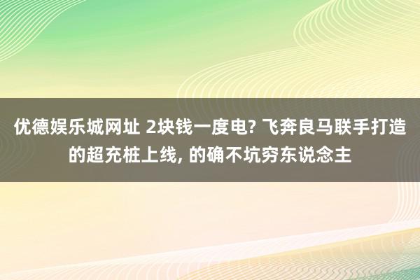 优德娱乐城网址 2块钱一度电? 飞奔良马联手打造的超充桩上线, 的确不坑穷东说念主